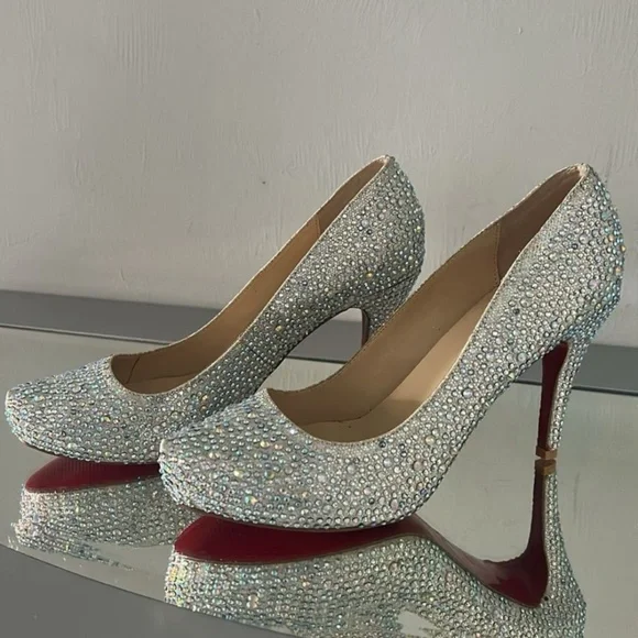 Aurora Boreale Crystal red bottoms high heels Size 40 (US 9) - Picture 2 of 12